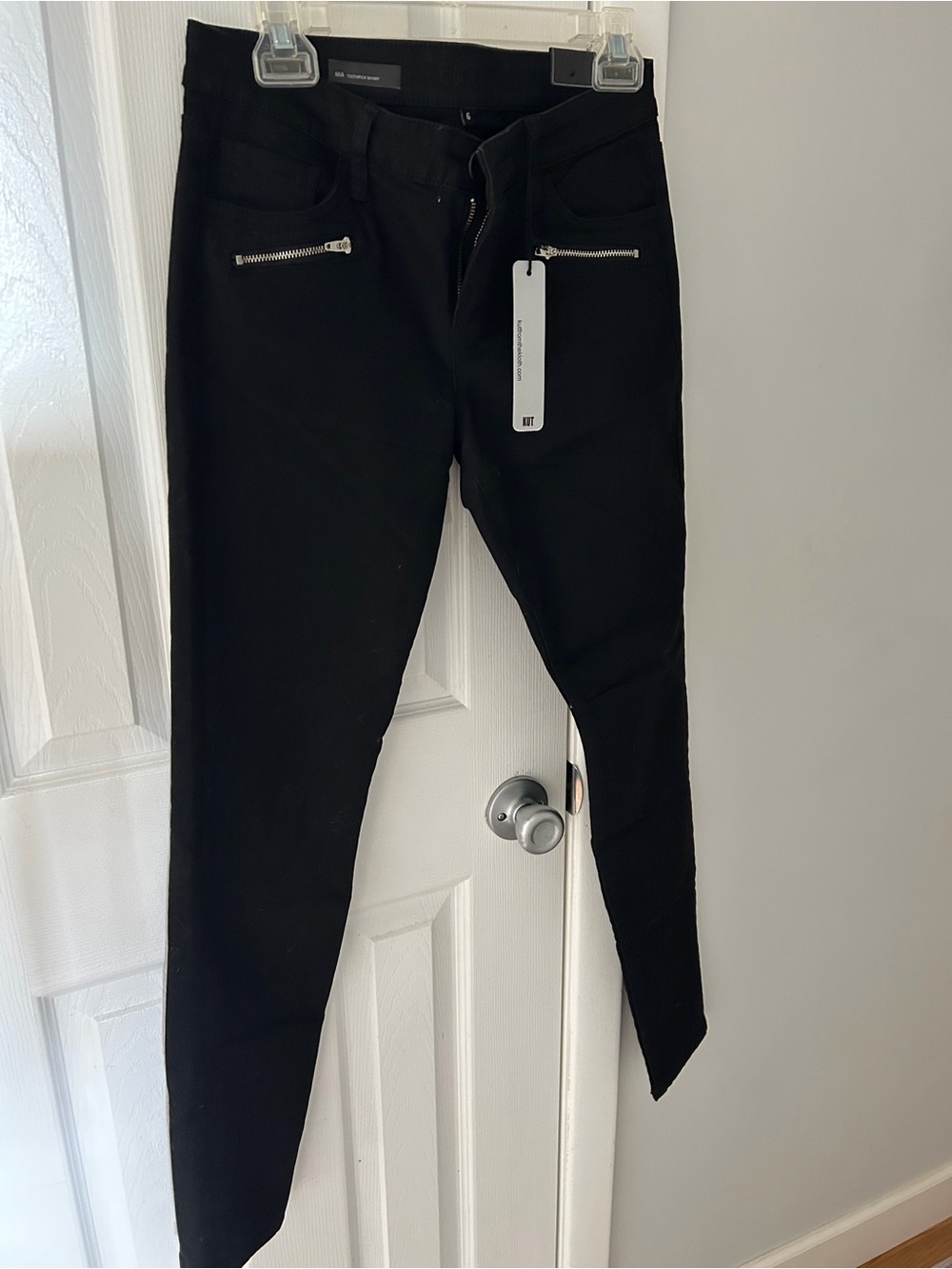 MIA Black Skinny Jeans with Silver Zipper Accents
